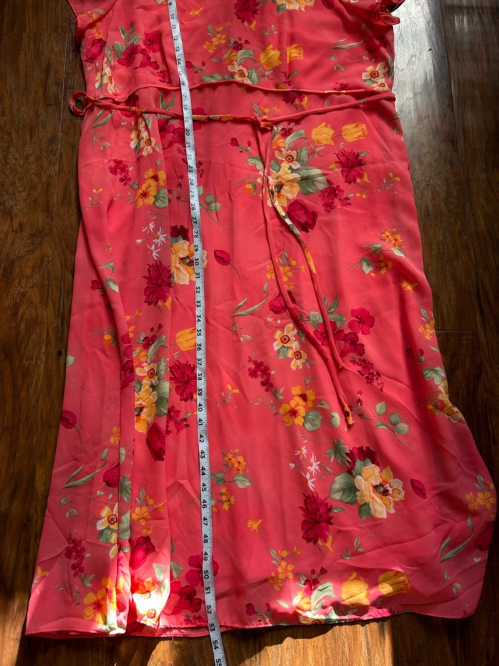 Studio C Coral Floral Dress with Yellow & Green Accents - Picture 9 of 12